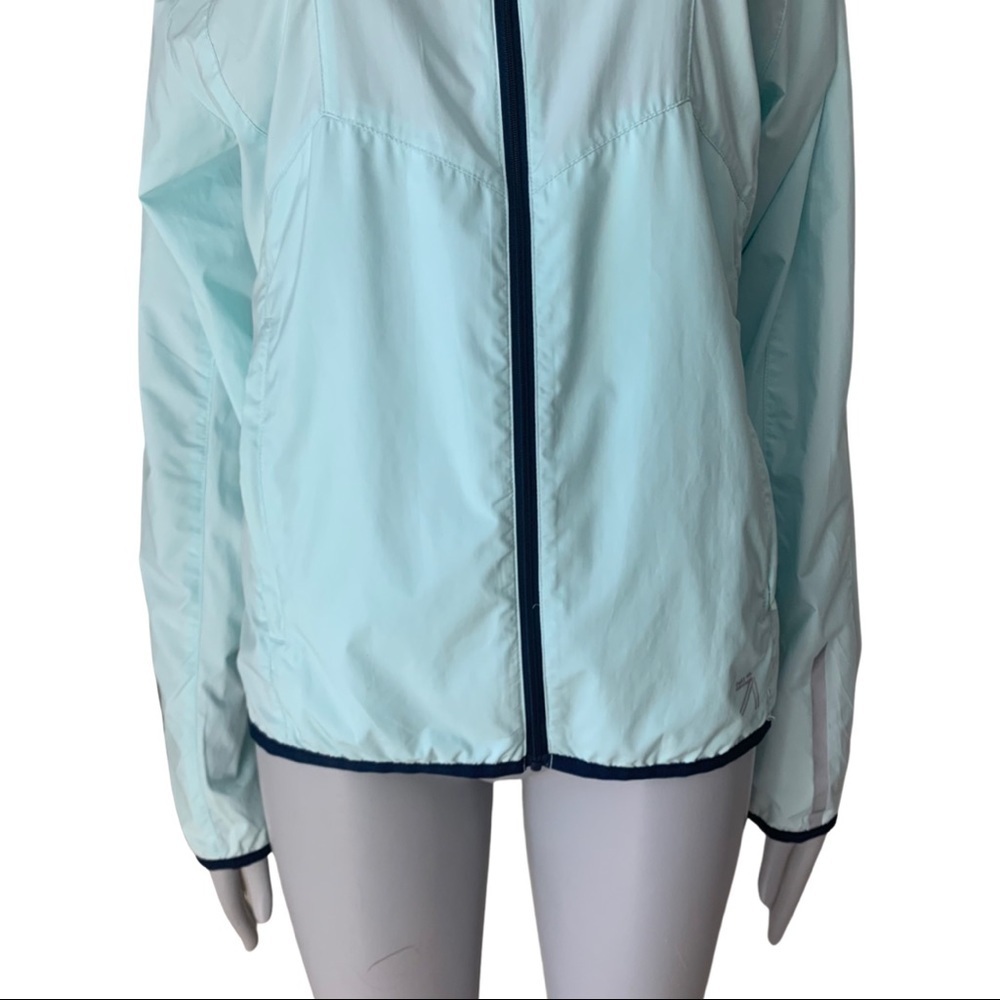 New Balance for J. CREW Dover Hooded Jacket in Aqua Sky Lightweight Windbreaker - Picture 8 of 16